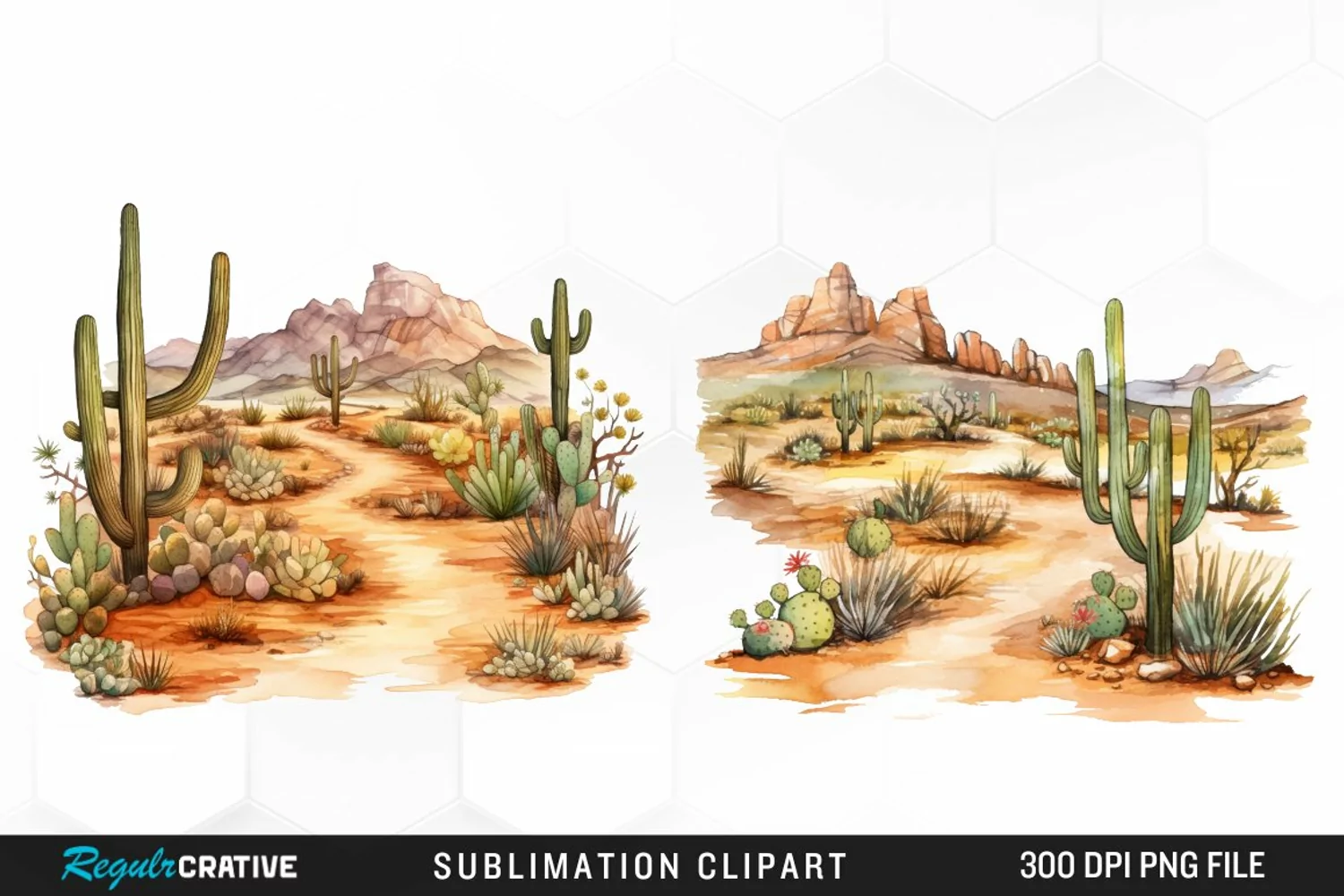 Watercolor Arid Desert Illustration Clipart product image 1