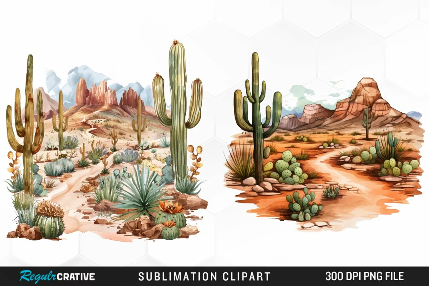 Watercolor Arid Desert Illustration Clipart product image 1