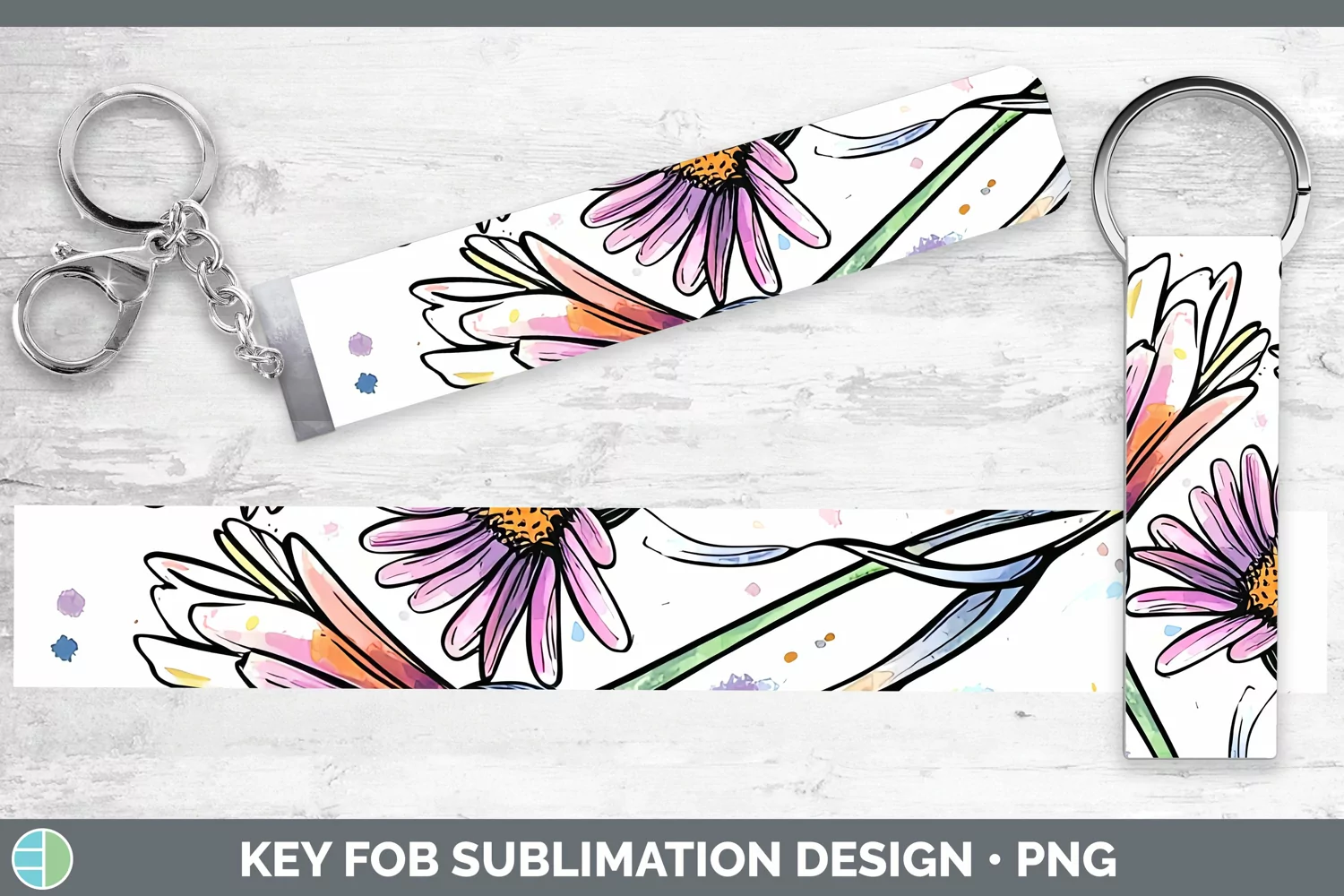 GorgeousWatercolor Key Fob design.