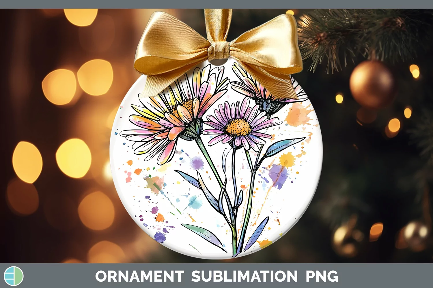 GorgeousWatercolor Ornament design.