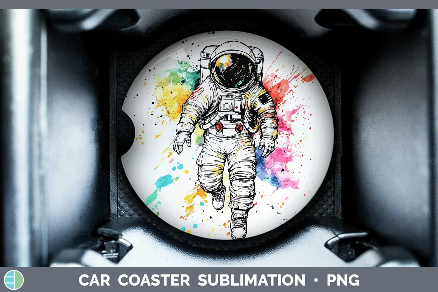 GorgeousWatercolor Car Coaster design.