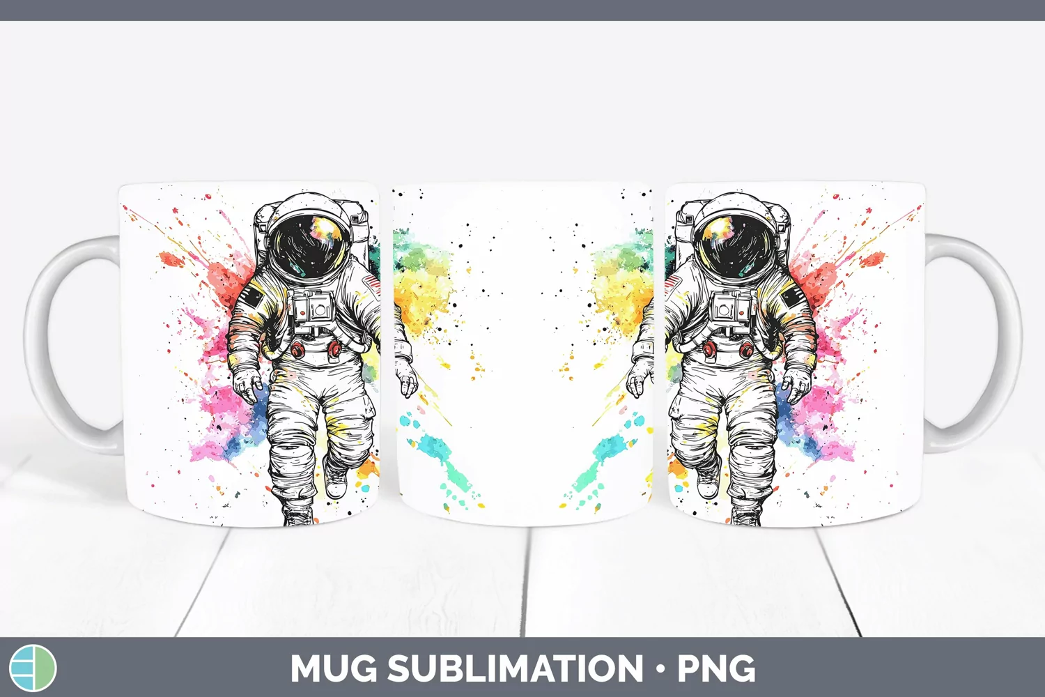 GorgeousWatercolor Mug Wrap design.
