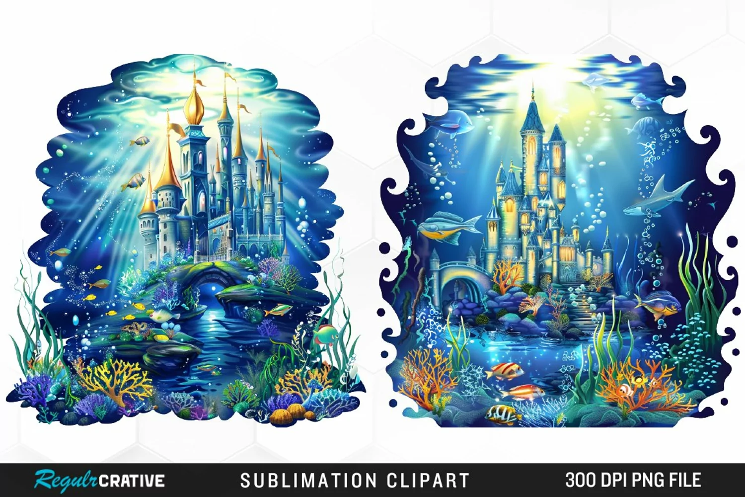 Watercolor Atlantis Sea Witch Fun Clipart product image 1