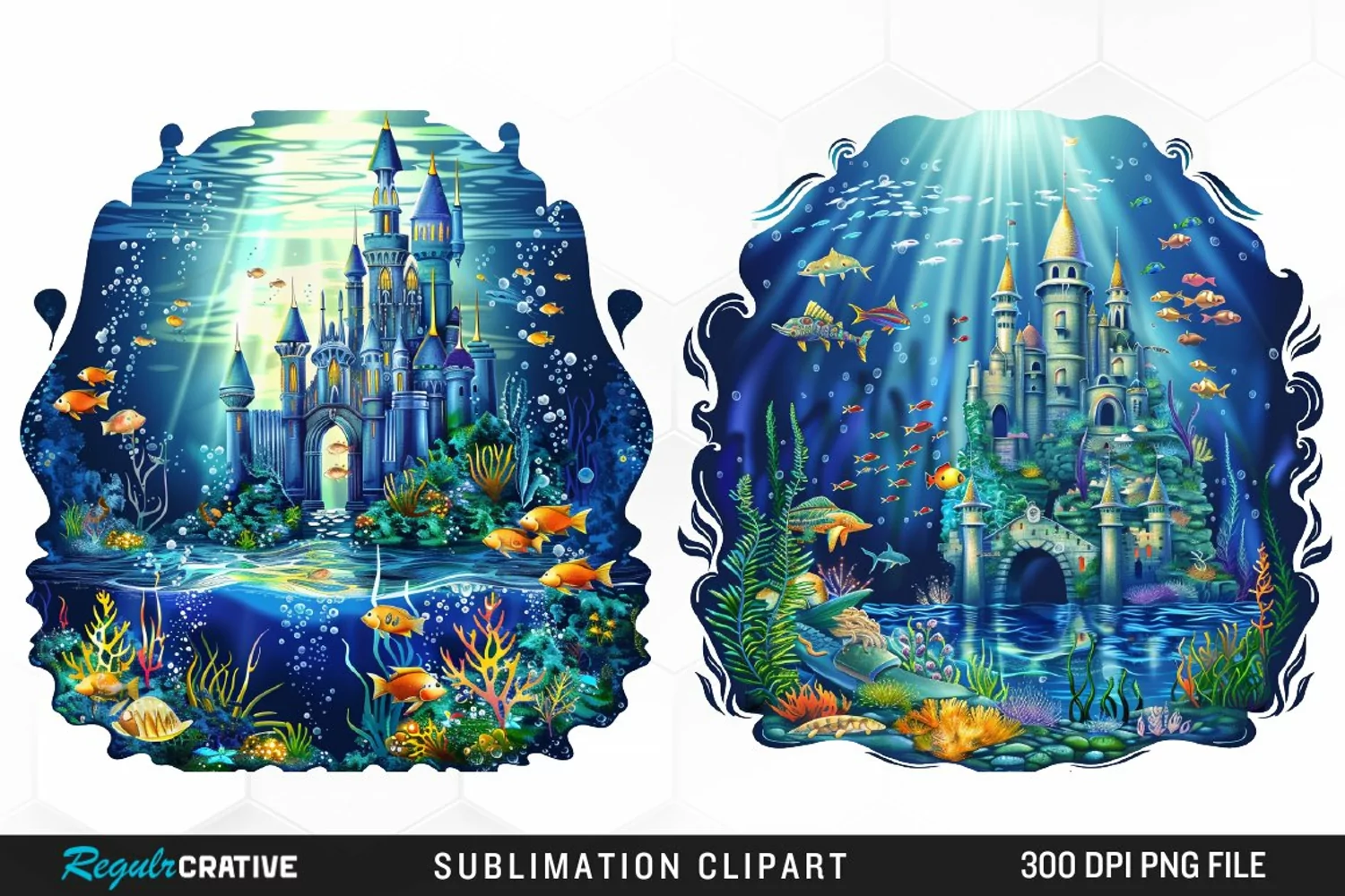 Watercolor Atlantis Sea Witch Fun Clipart product image 1