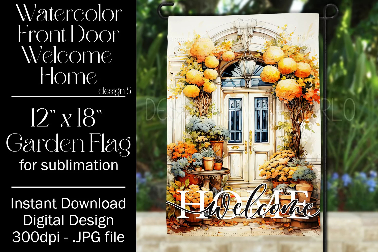 Autumn Front Door 12x18 Welcome Home Garden Flag Sublimation product image 1
