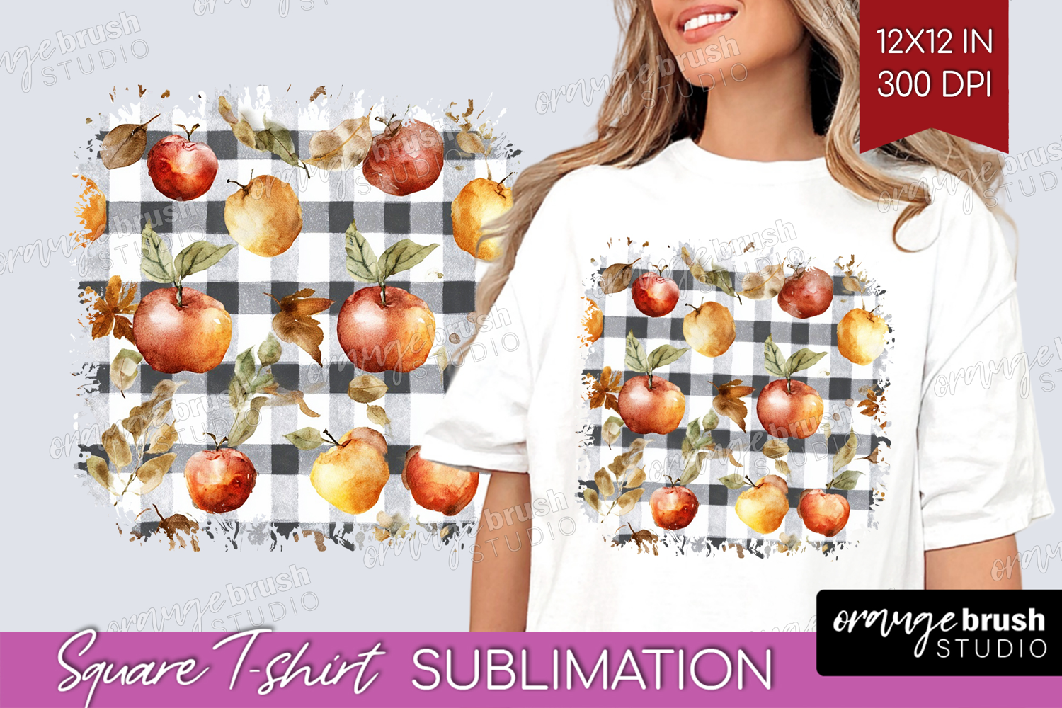 Cozy Autumn Square Tshirt Background - Harvest Season PNG product image 1