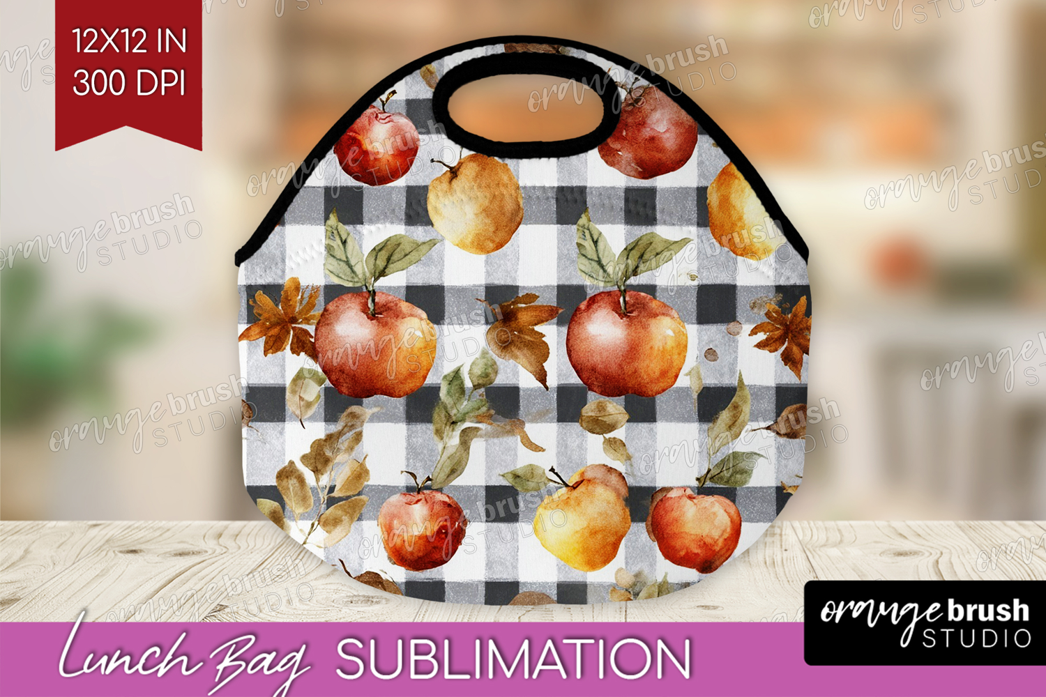 Cozy Autumn Lunch Bag - Harvest Season Lunch Bug PNG product image 1