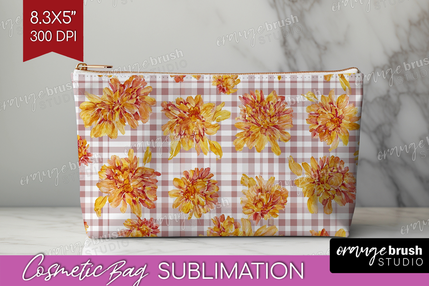 Cozy Autumn Cosmetic Bag - Harvest Season Makeup Bag PNG product image 1
