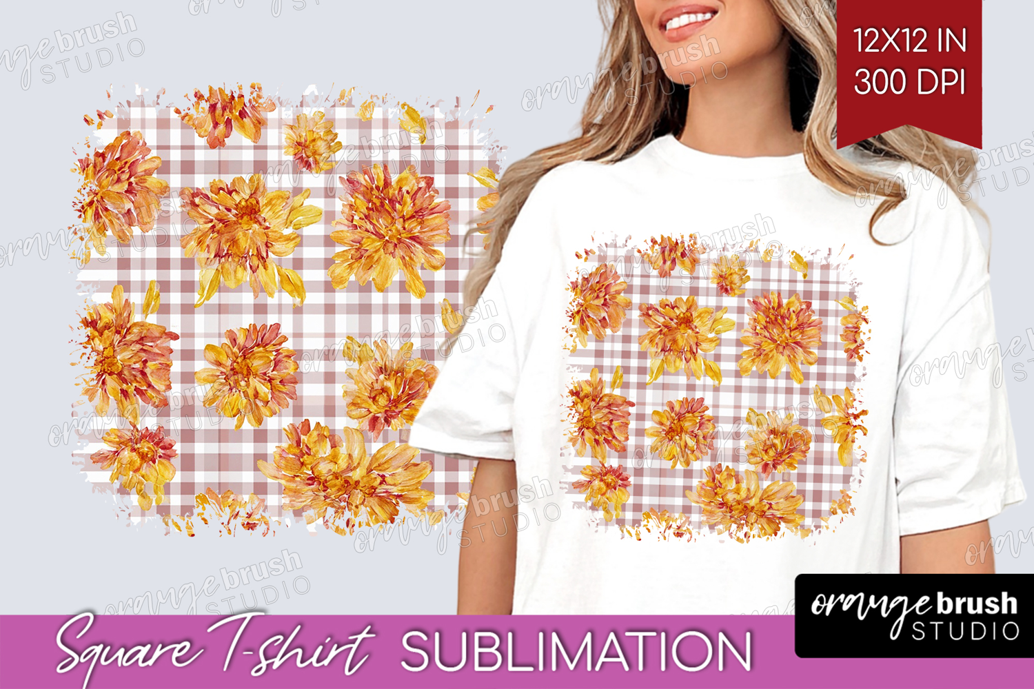 Cozy Autumn Square Tshirt Background - Harvest Season PNG product image 1