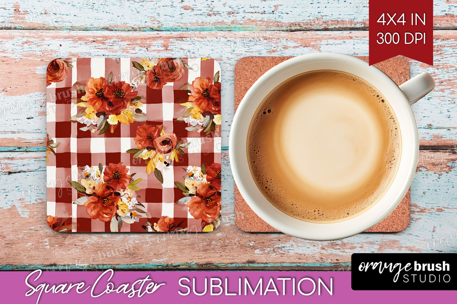 Cozy Autumn Square Coaster - Harvest Season Coaster PNG product image 1