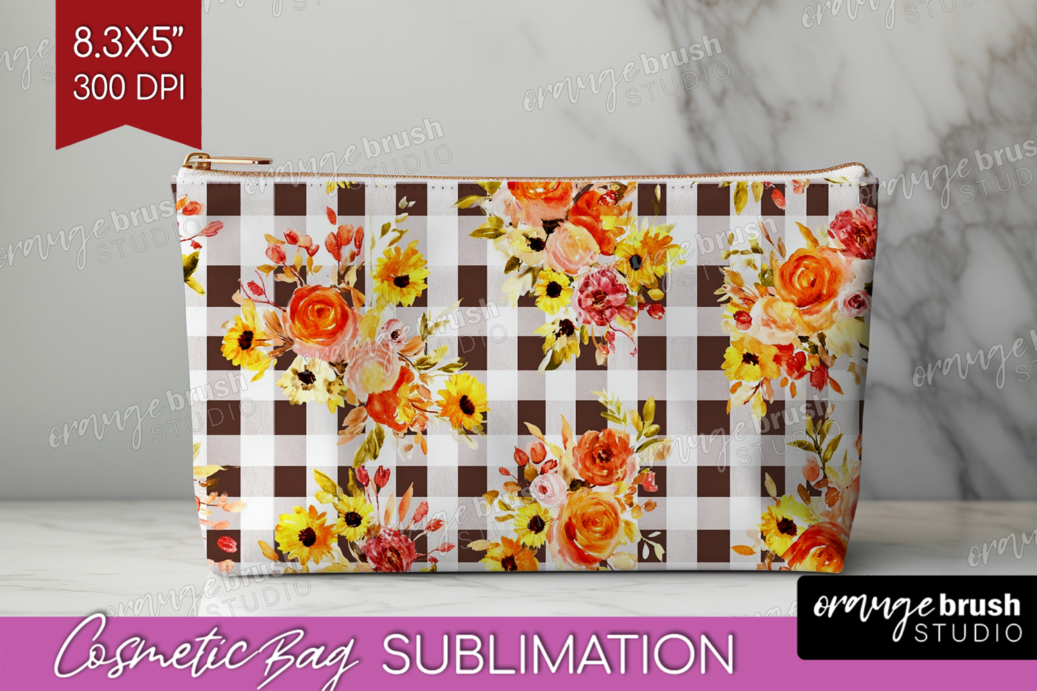Cozy Autumn Cosmetic Bag - Harvest Season Makeup Bag PNG product image 1
