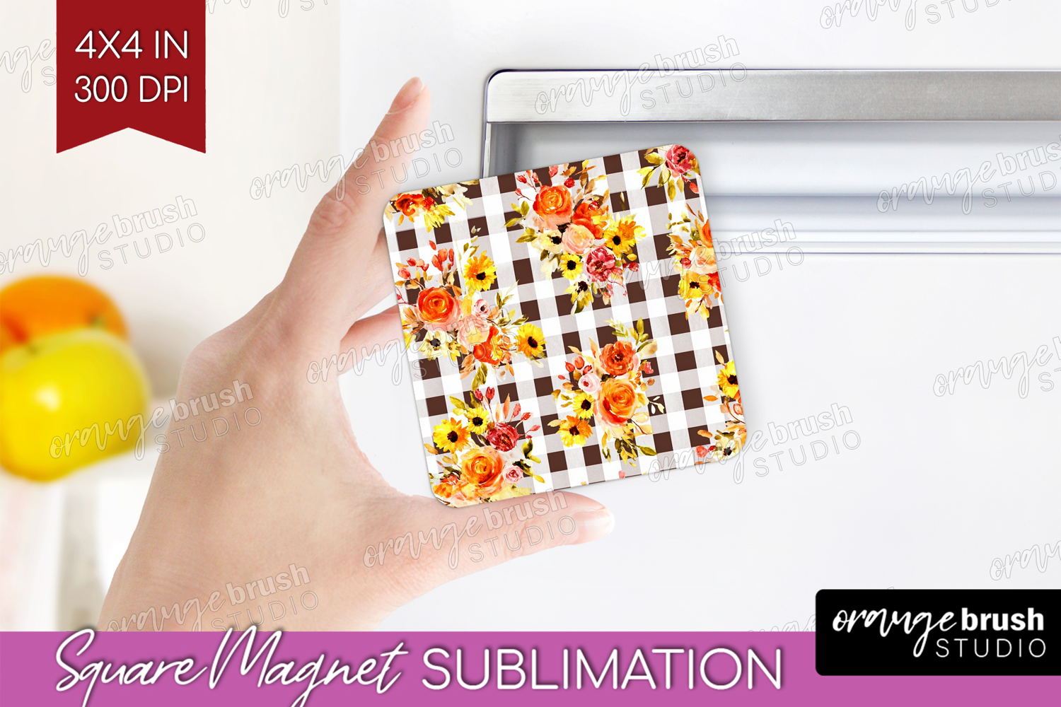 Cozy Autumn Magnet Sublimation - Harvest Season Square PNG product image 1