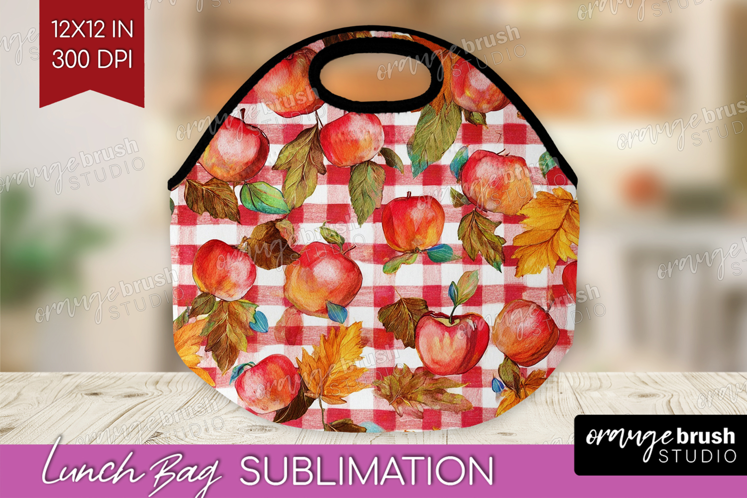 Cozy Autumn Lunch Bag - Harvest Season Lunch Bug PNG product image 1