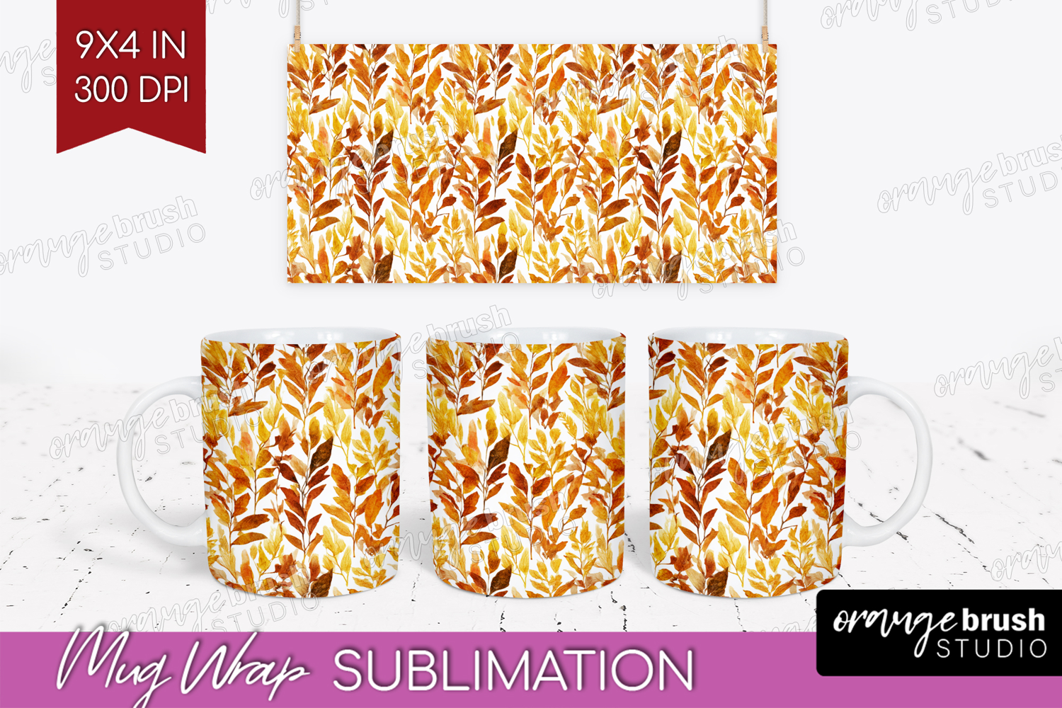 Cozy Autumn Mug Wrap - Harvest Season Mug PNG Sublimation product image 1