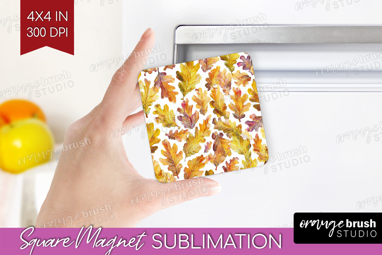 Cozy Autumn Magnet Sublimation - Harvest Season Square PNG product image 1