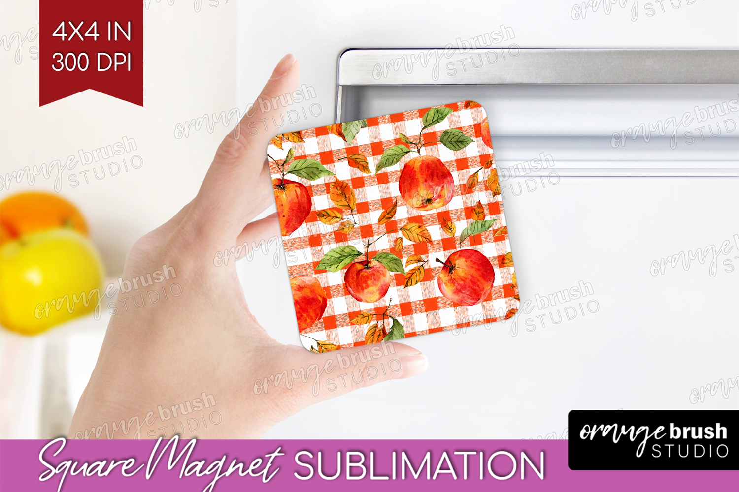 Cozy Autumn Magnet Sublimation - Harvest Season Square PNG product image 1