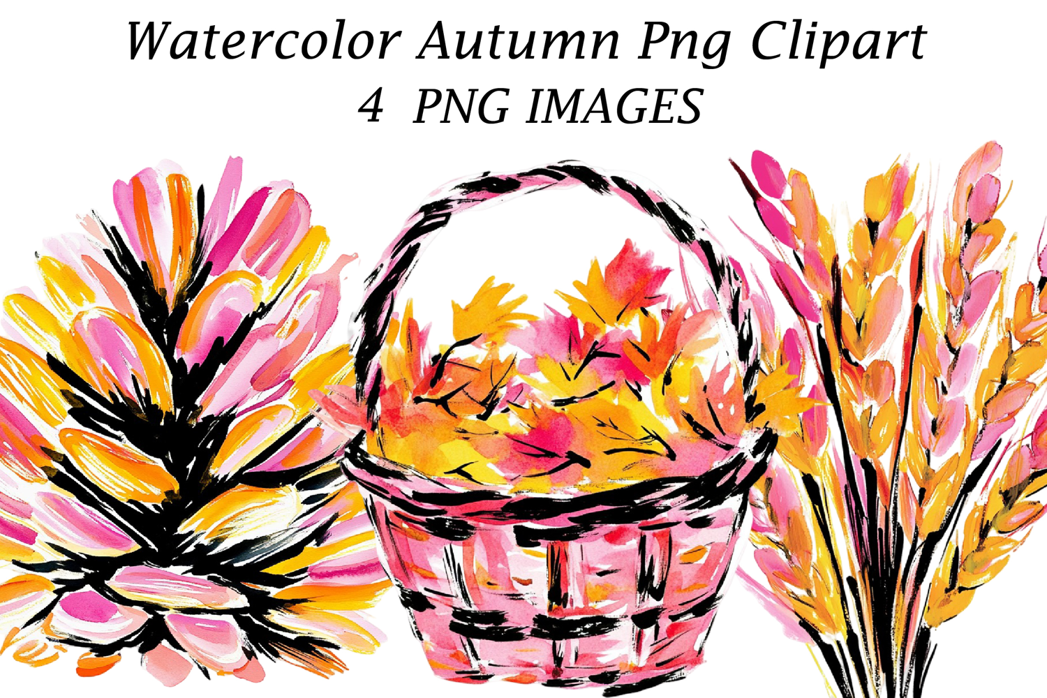 Watercolor Autumn Png Clipart product image 1