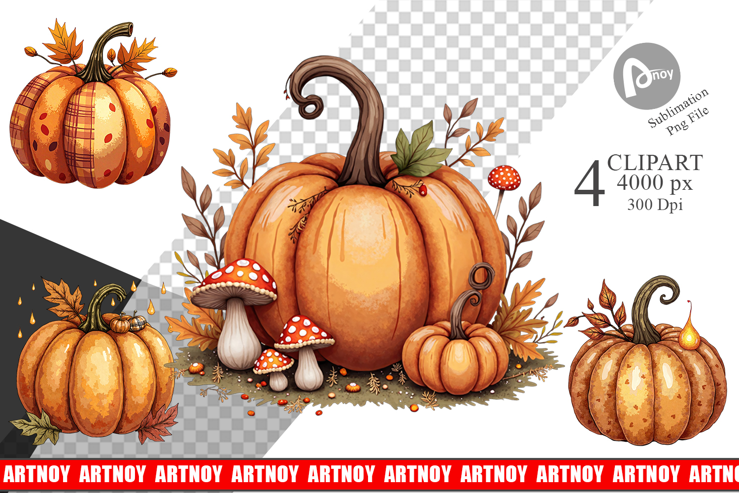 Autumn Pumpkins Clipart product image 1