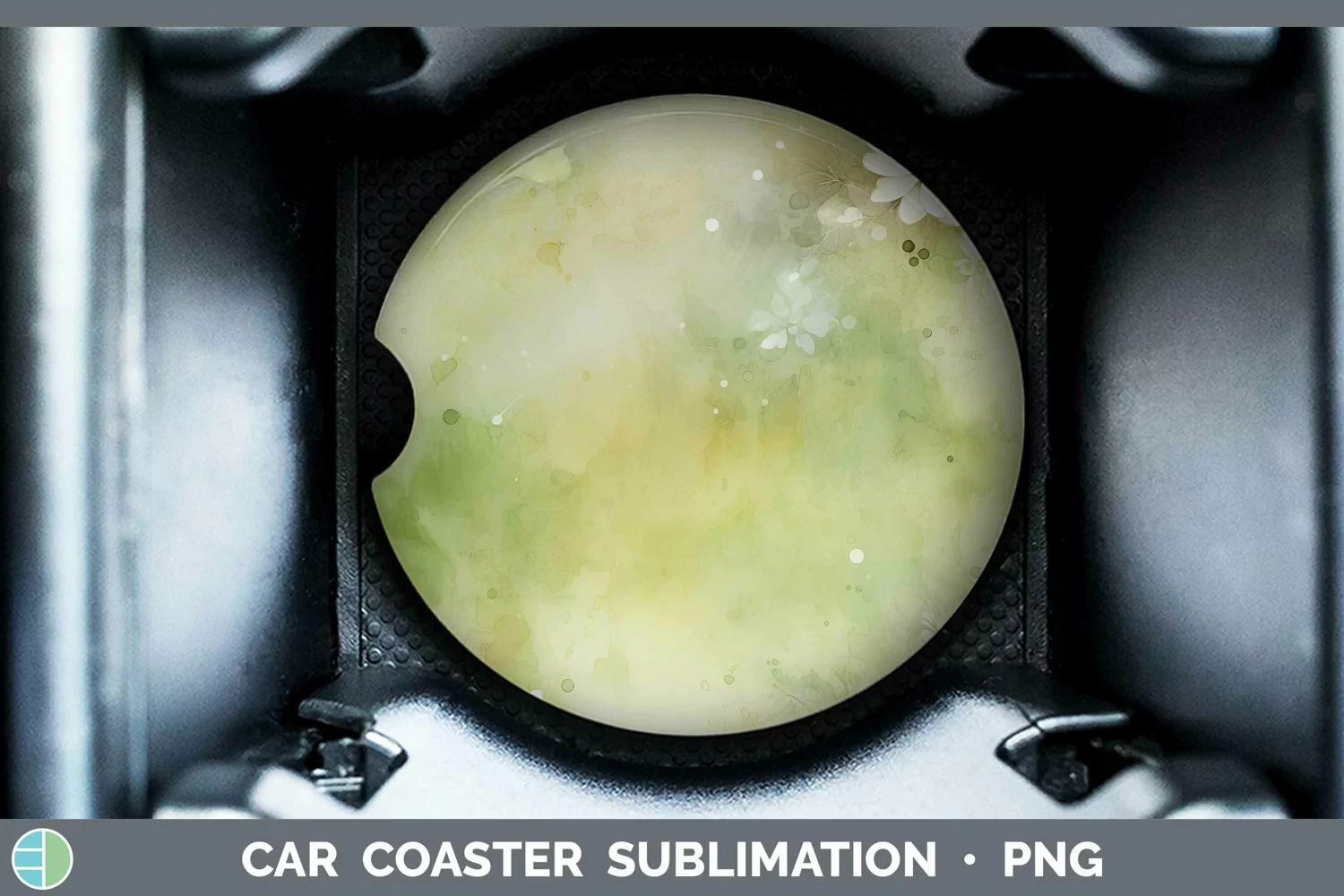 GorgeousWatercolor Car Coaster design.