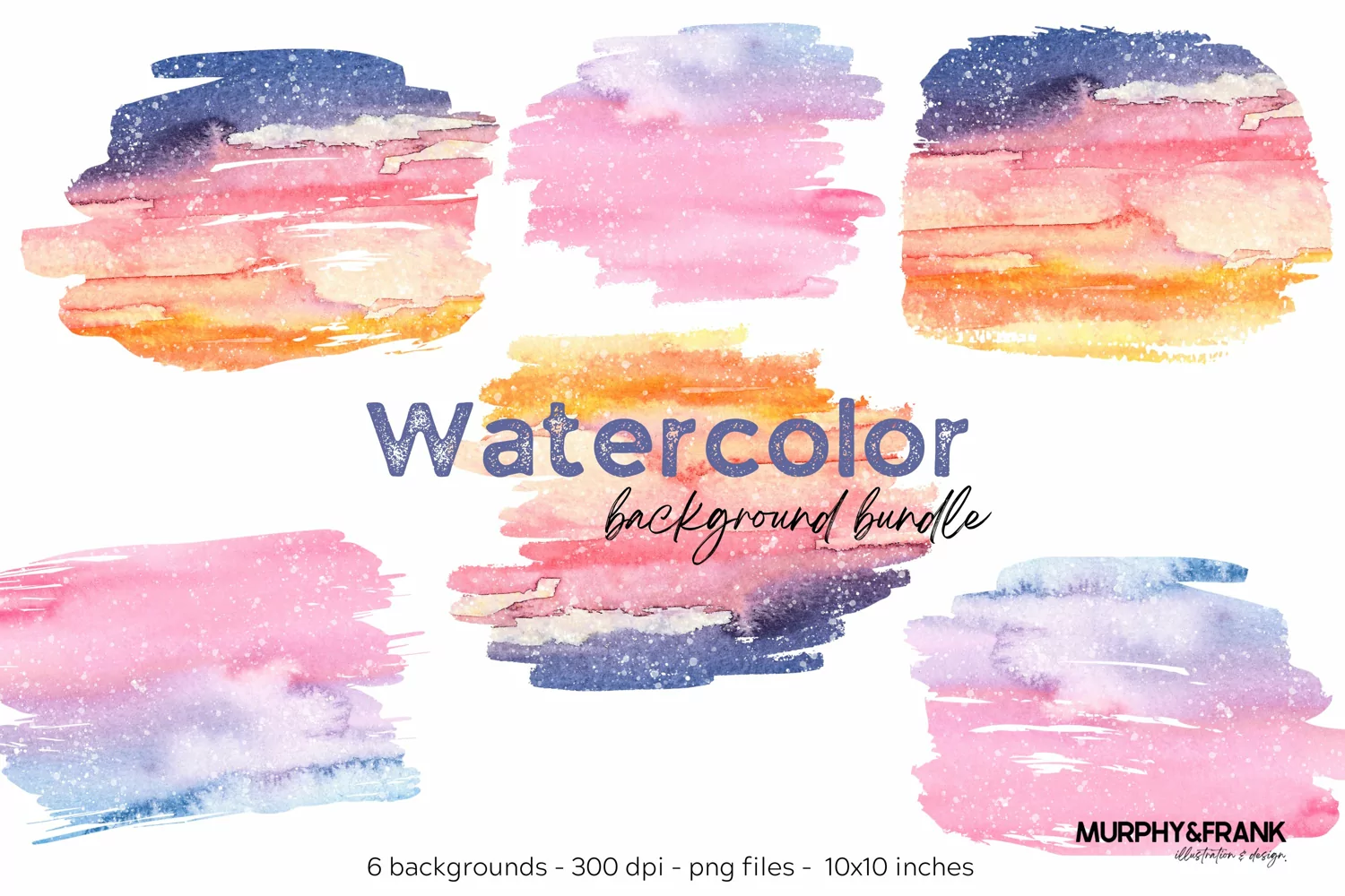 Watercolor Background Sublimation Bundle | Watercolor Png 