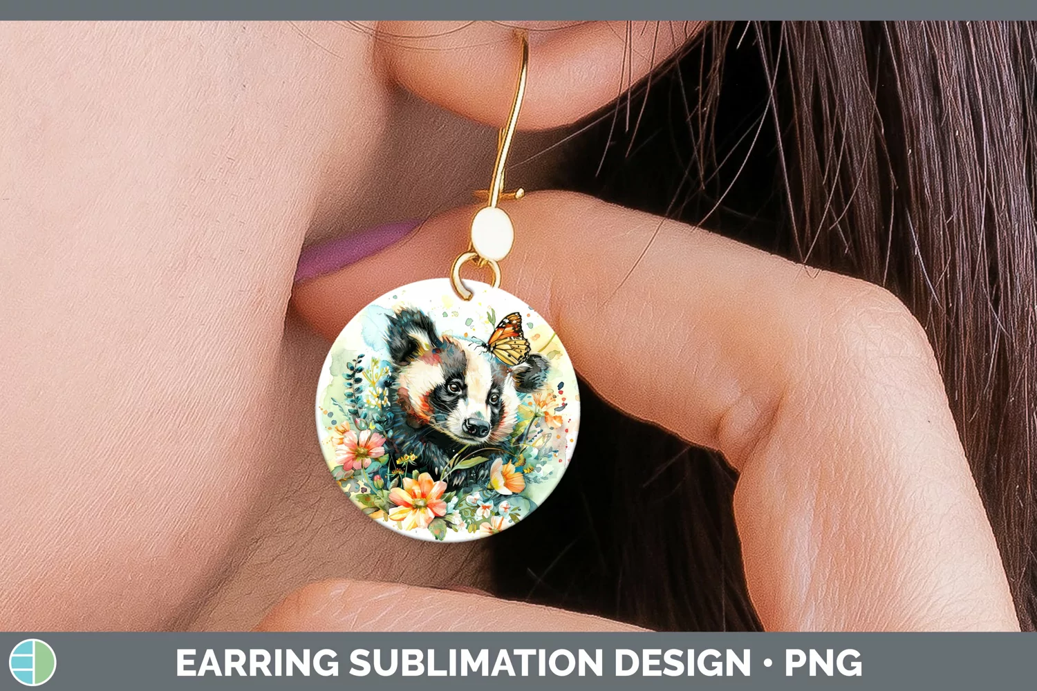 GorgeousWatercolor Round Earrings design.