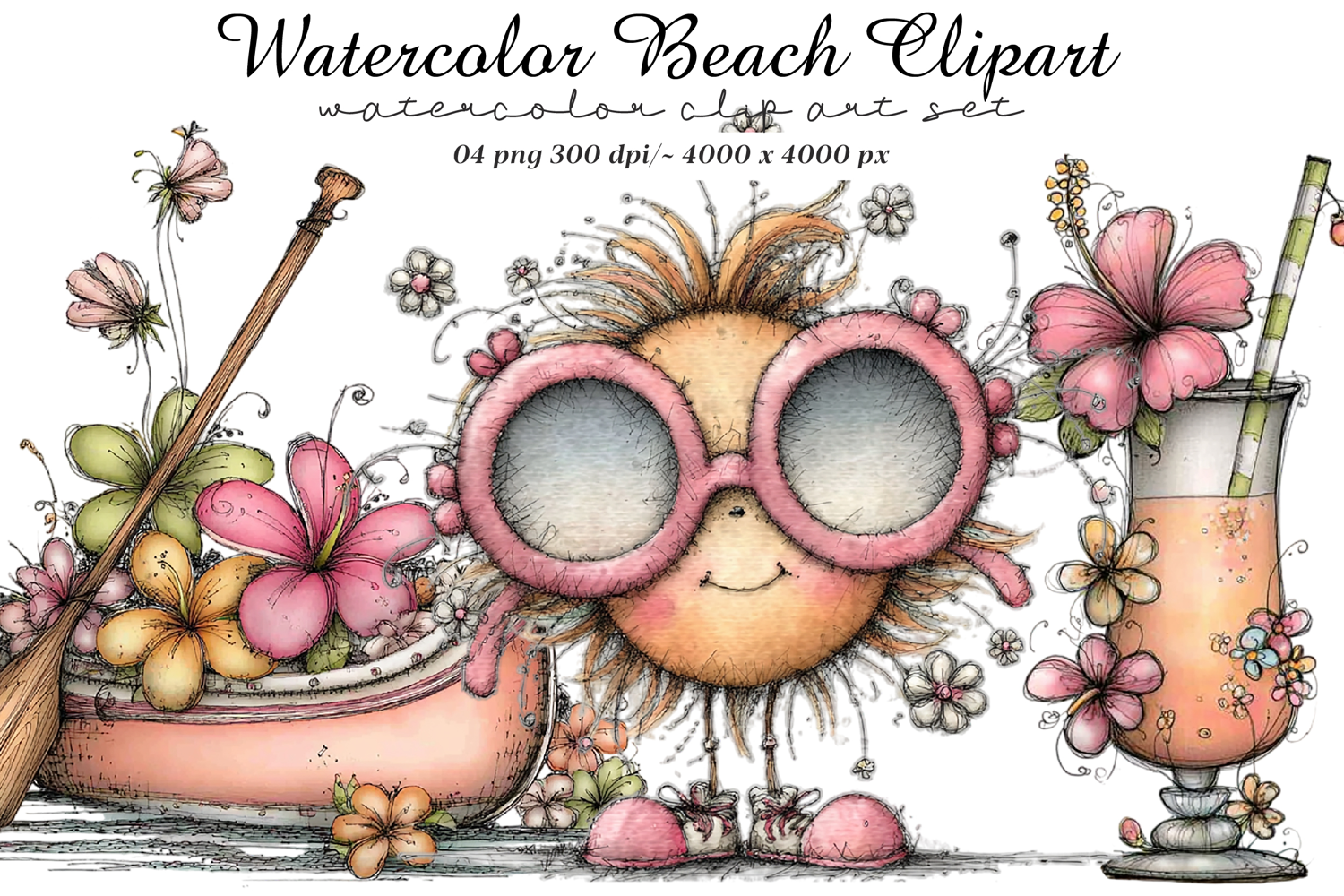 Watercolor Beach Clipart product image 1
