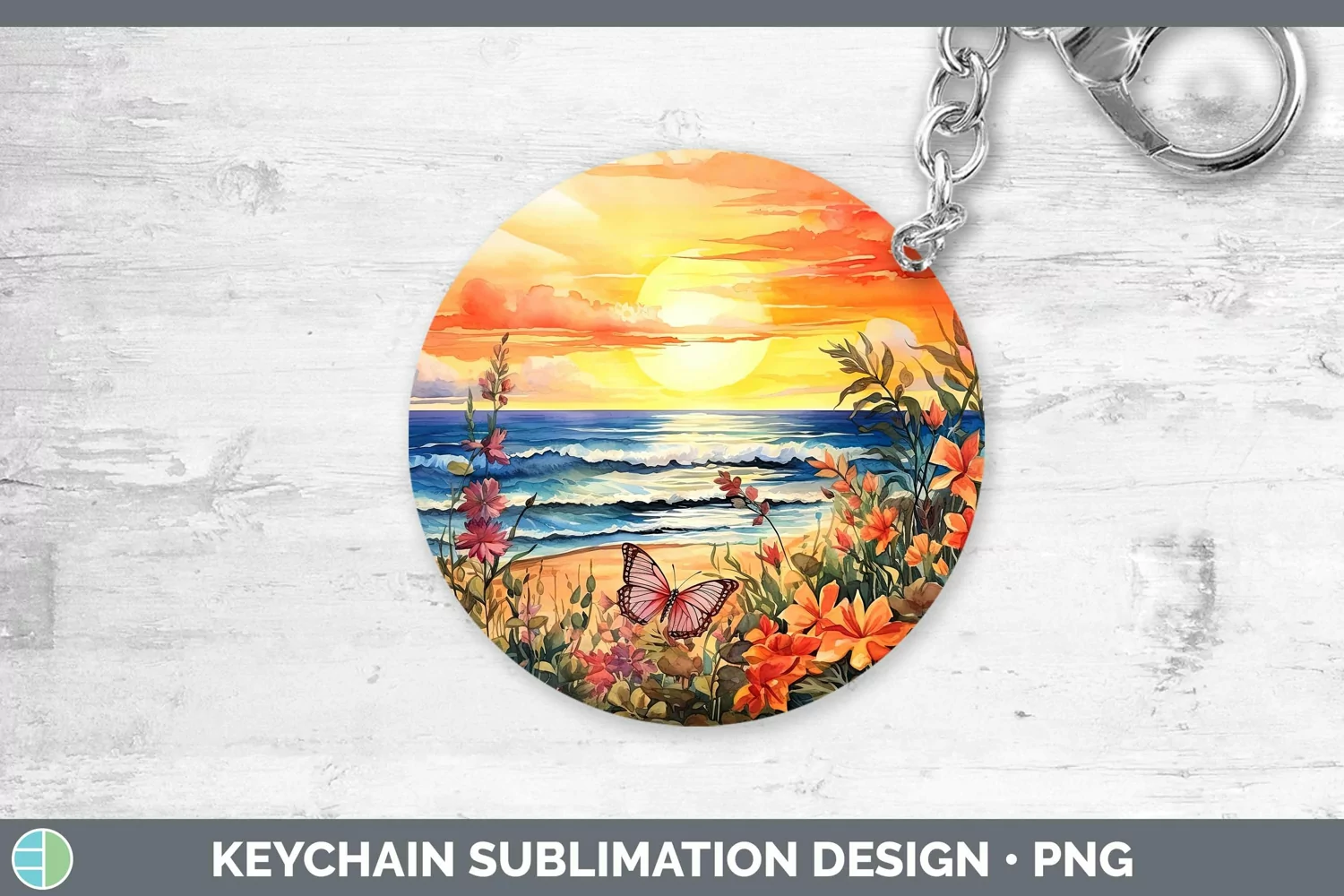 GorgeousWatercolor Keychain design.