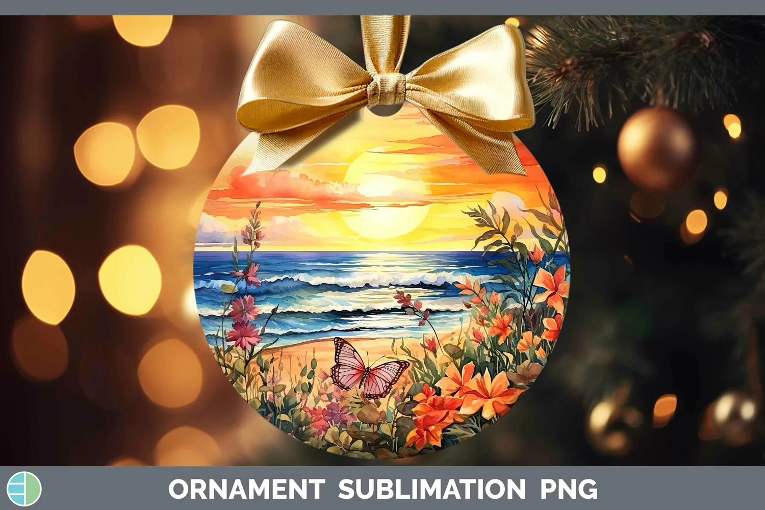 GorgeousWatercolor Ornament design.