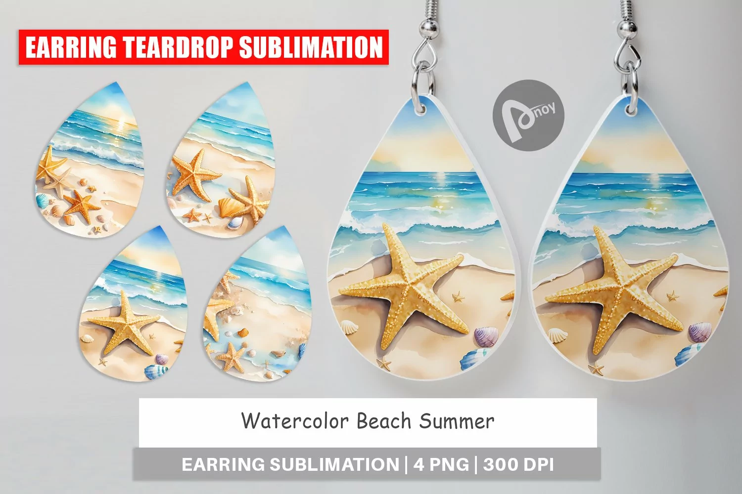 Earring Teardrop Watercolor Beach Summer product image 1