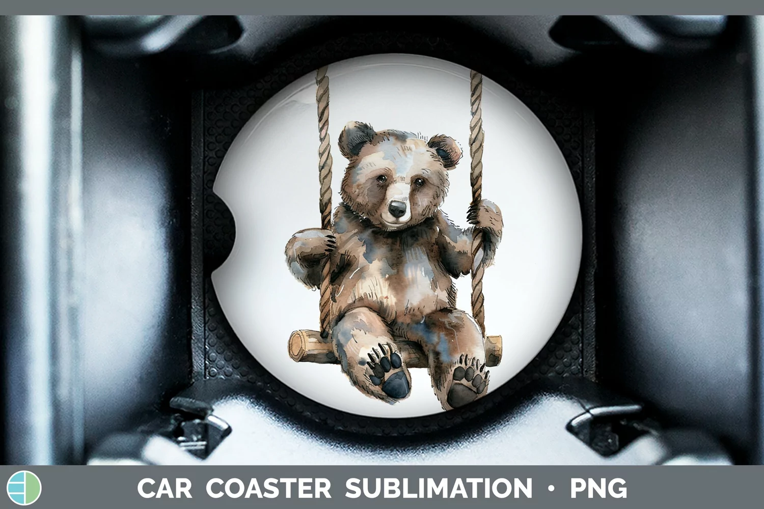 GorgeousWatercolor Car Coaster design.