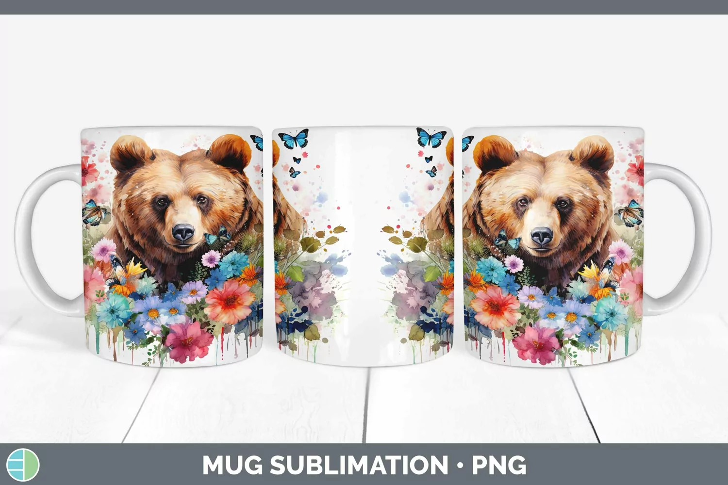 GorgeousWatercolor Mug Wrap design.