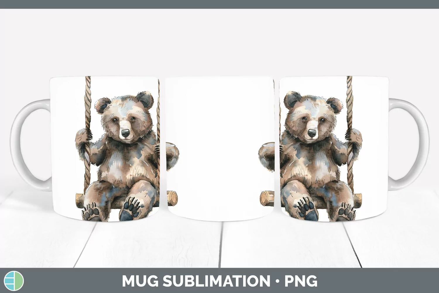 GorgeousWatercolor Mug Wrap design.
