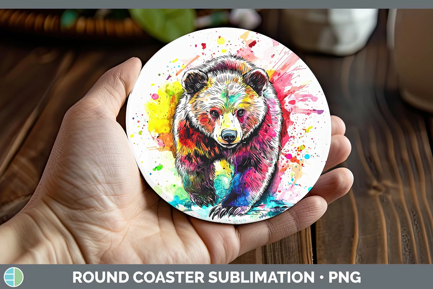 GorgeousWatercolor Round Coaster design.