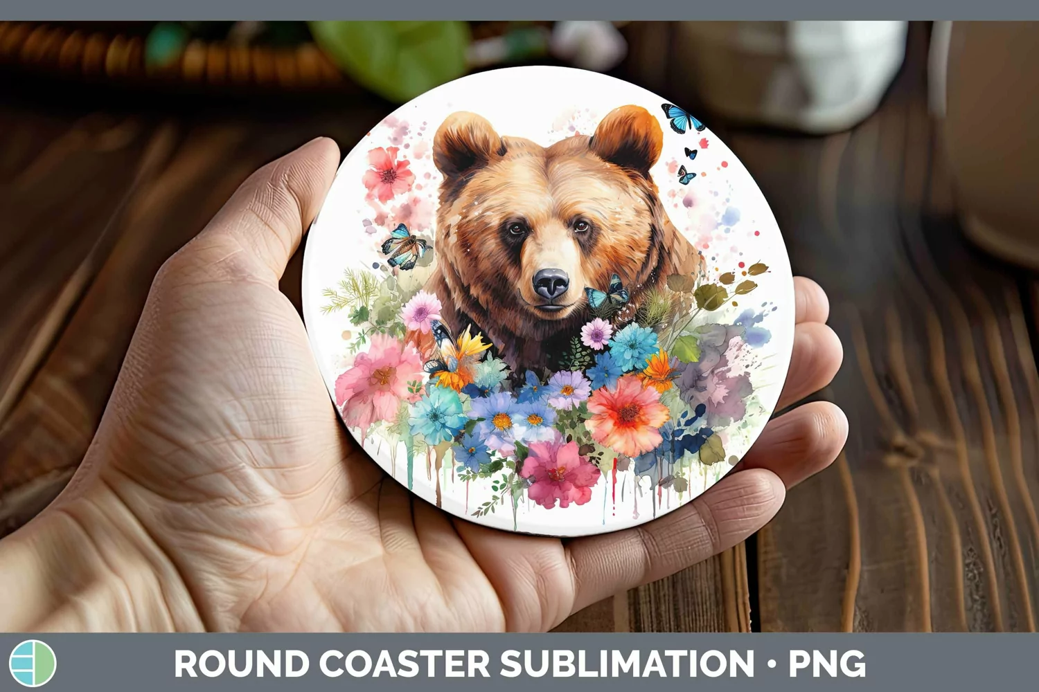GorgeousWatercolor Round Coaster design.