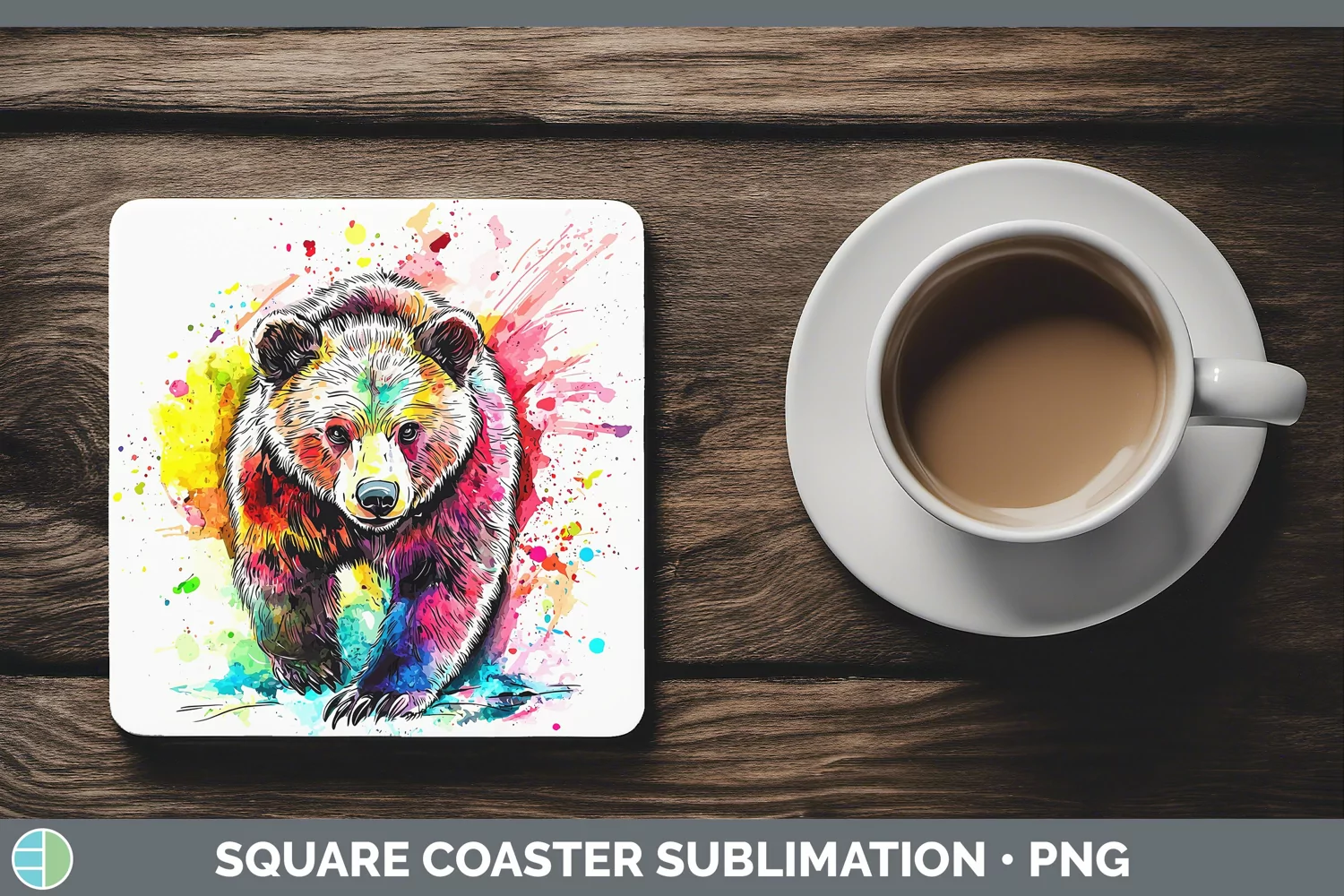 GorgeousWatercolor Square Coaster design.