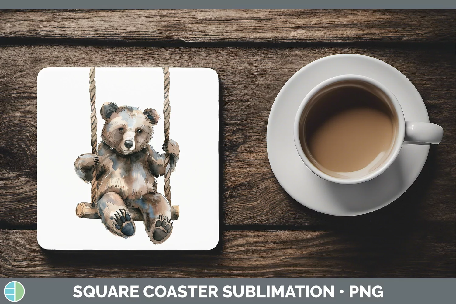 GorgeousWatercolor Square Coaster design.