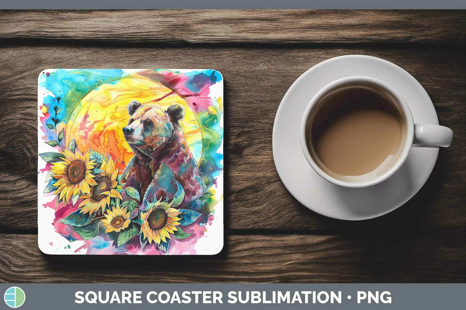 GorgeousWatercolor Square Coaster design.