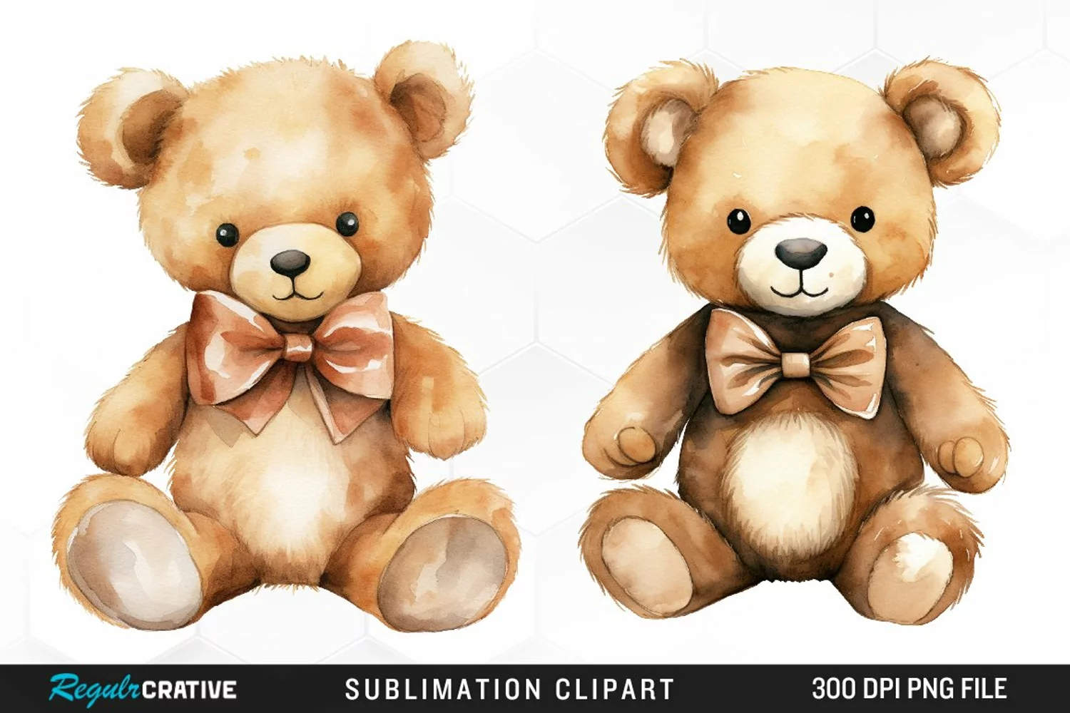 Watercolor Bears Sublimation PNG Clipart product image 1