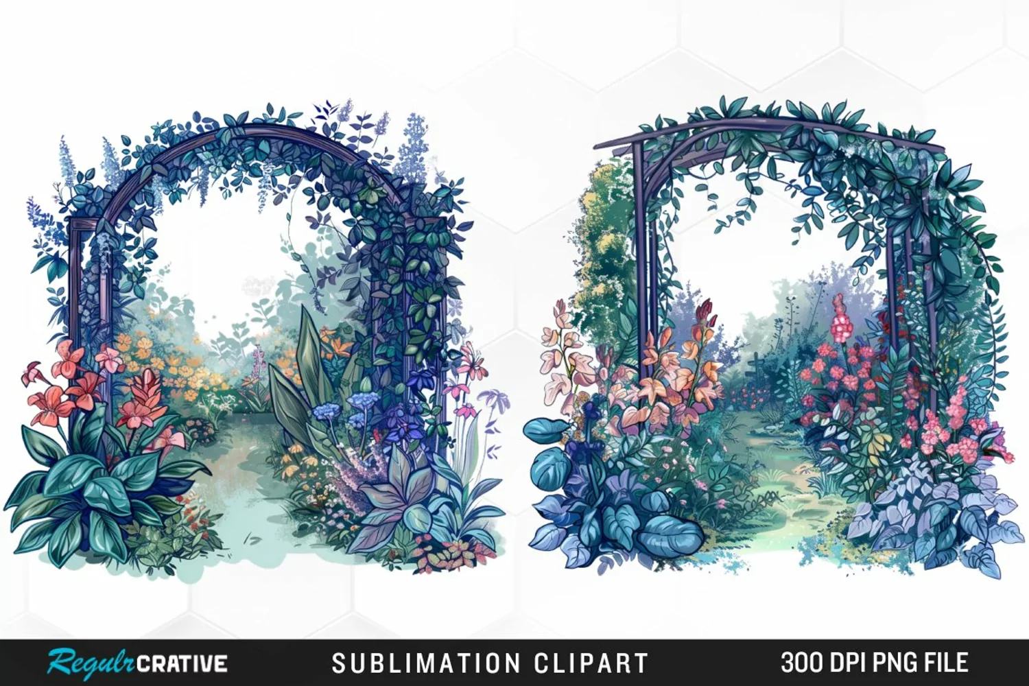 Watercolor Beautiful Dreamy Garden Exquisite Clipart product image 1