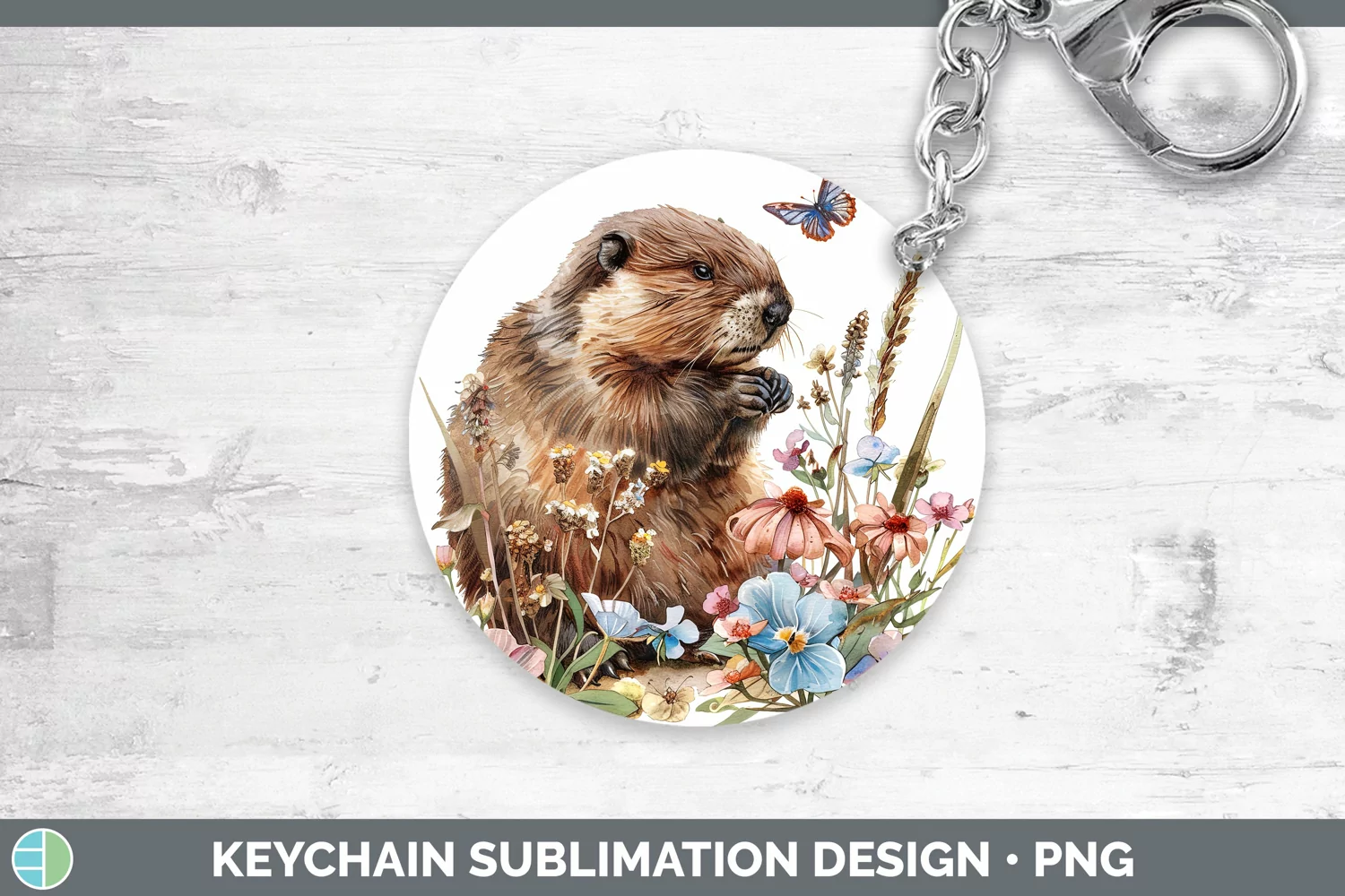 GorgeousWatercolor Keychain design.