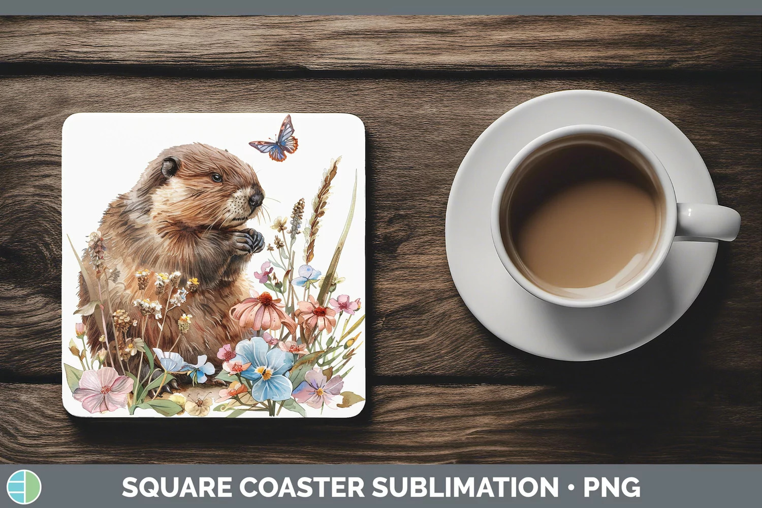 GorgeousWatercolor Square Coaster design.
