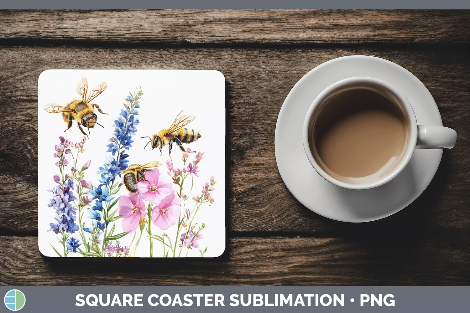 GorgeousWatercolor Square Coaster design.