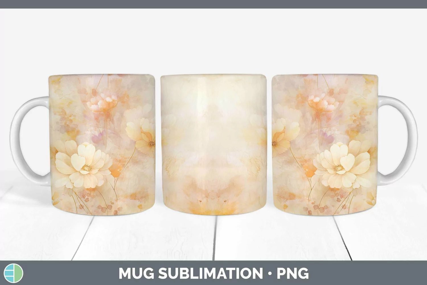 GorgeousWatercolor Mug Wrap design.