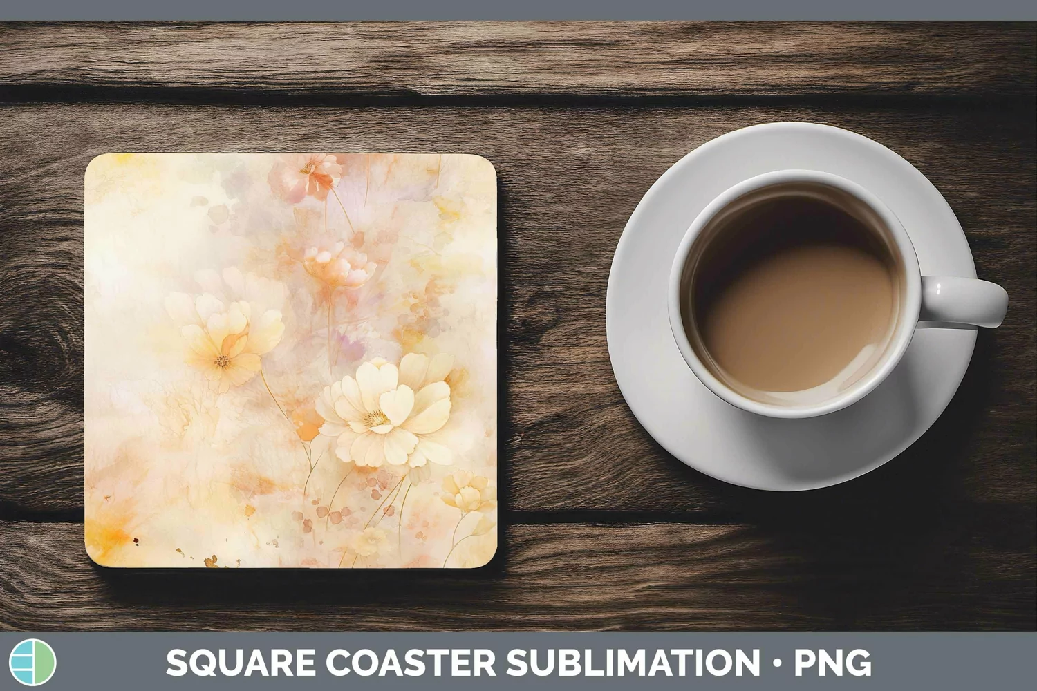 GorgeousWatercolor Square Coaster design.