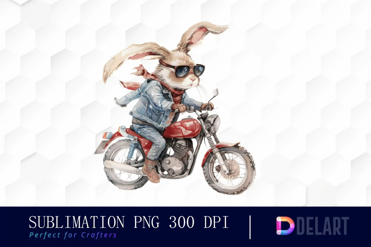 Biker Bunny Graphics Clipart product image 1