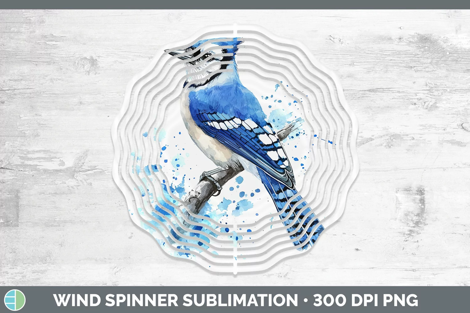 GorgeousWatercolor Bird Wind Spinner design.