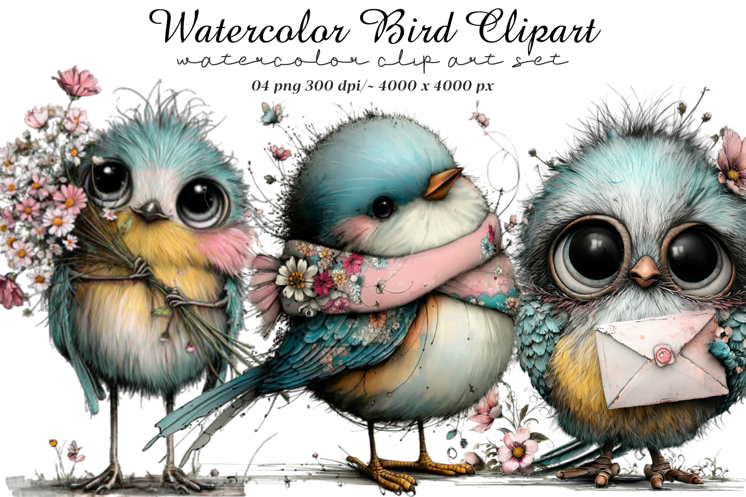 Watercolor Bird Clipart product image 1