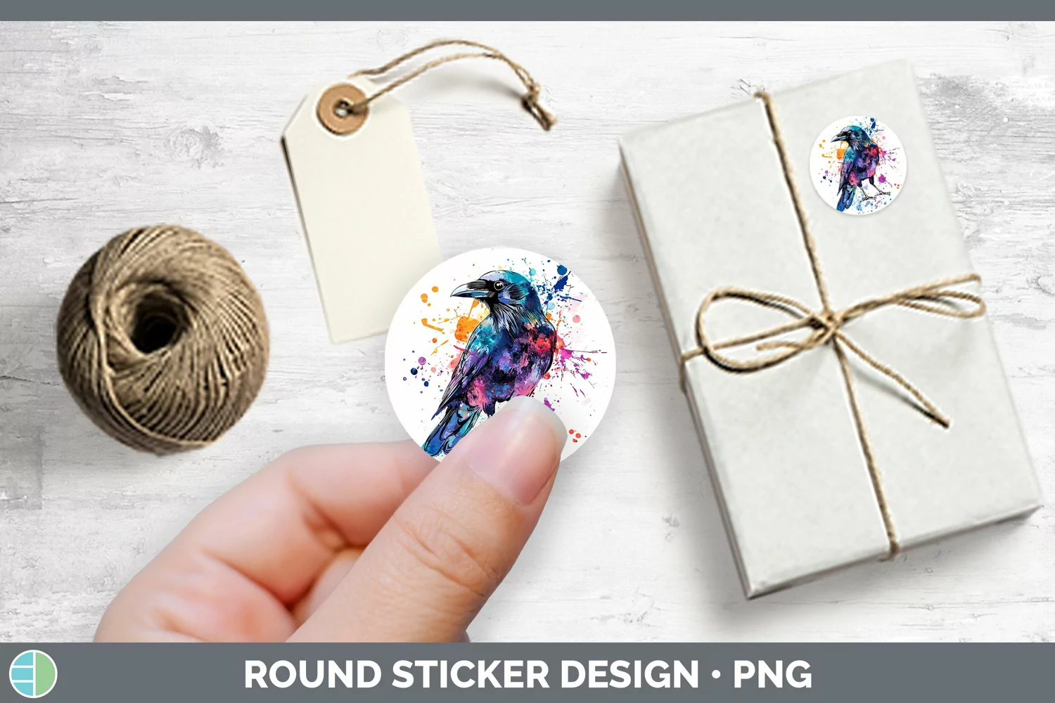 GorgeousWatercolor Bird Stickers design.