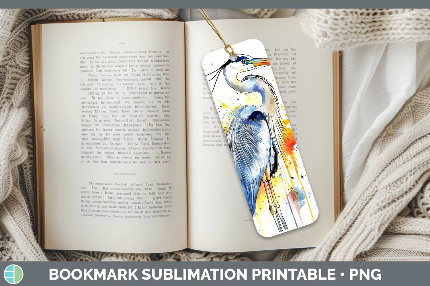 GorgeousWatercolor Bird Bookmark design.