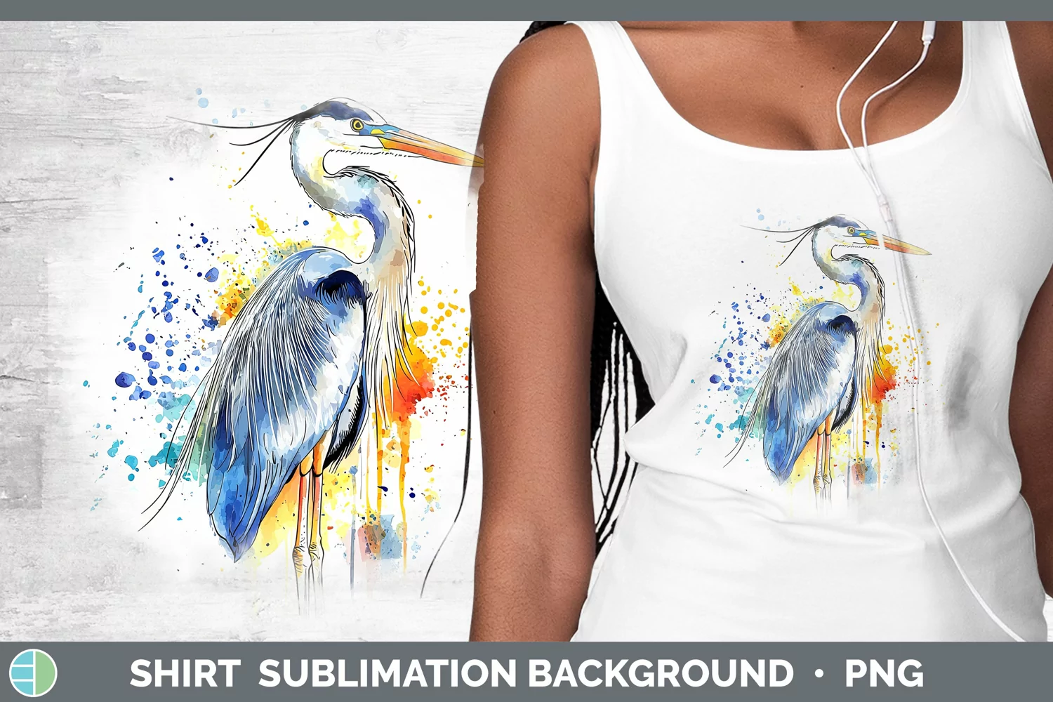 GorgeousWatercolor Bird Shirt design.